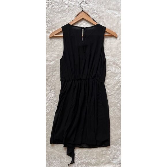 NWT H&M Black Sleeveless Mini Dress with Front Ruffle, Size 4 - Picture 4 of 4